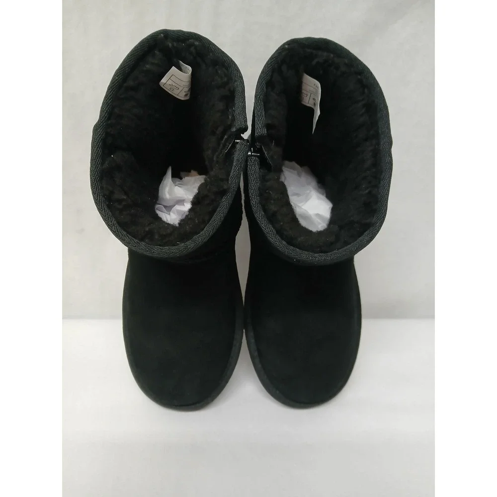 Koolaburra by UGG Kids Koola Mini‎ Boot Suede Faux Fur Lined 1116770 Black Sz 1